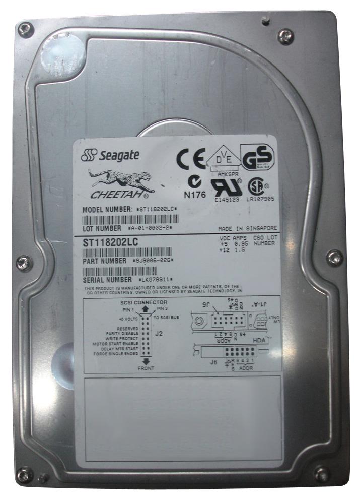 ST118202LC Seagate Cheetah 18.2GB 10000RPM Ultra2 Wide SCSI 80-Pin 1MB Cache 3.5-inch Internal Hard Drive