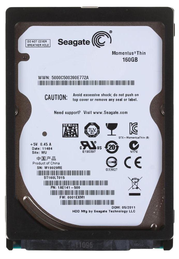 ST160LT015 Seagate Momentus 5400.6 160GB 5400RPM SATA 3Gbps 16MB Cache 2.5-inch Internal Hard Drive