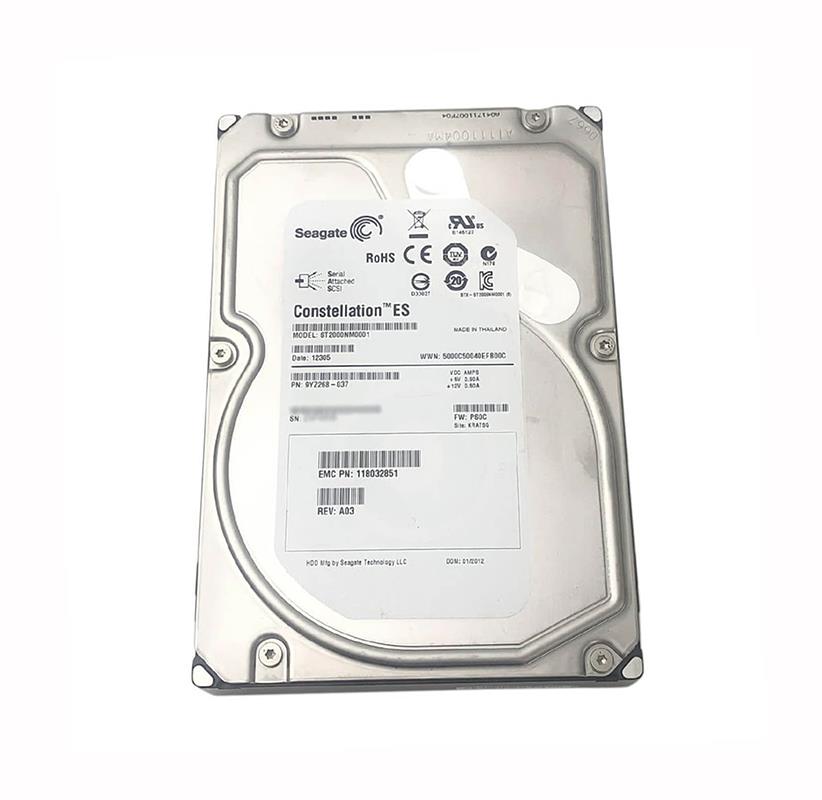 ST2000NM0001-118032851 EMC 2TB 7200RPM SAS 6Gbps 3.5-inch Internal Hard Drive