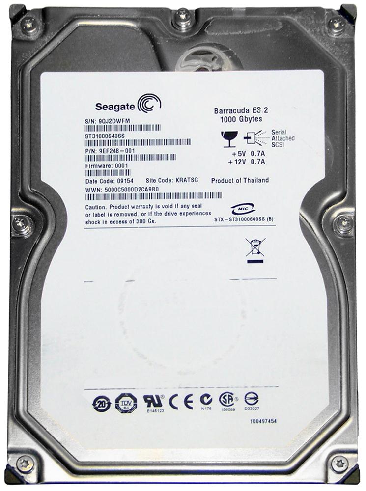 ST31000640SS Seagate Barracuda ES.2 1TB 7200RPM SAS 3Gbps 16MB Cache 3.5-inch Internal Hard Drive
