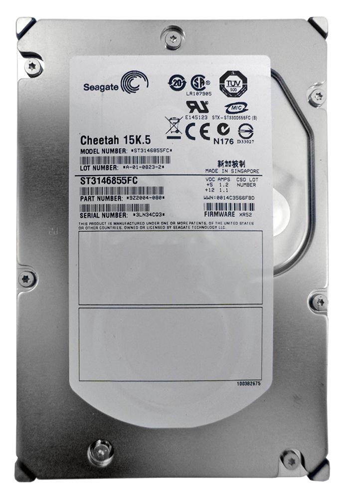 ST3146855FC Seagate Cheetah 15K.5 146.8GB 15000RPM Fibre Channel 4Gbps 16MB Cache 3.5-inch Internal Hard Drive