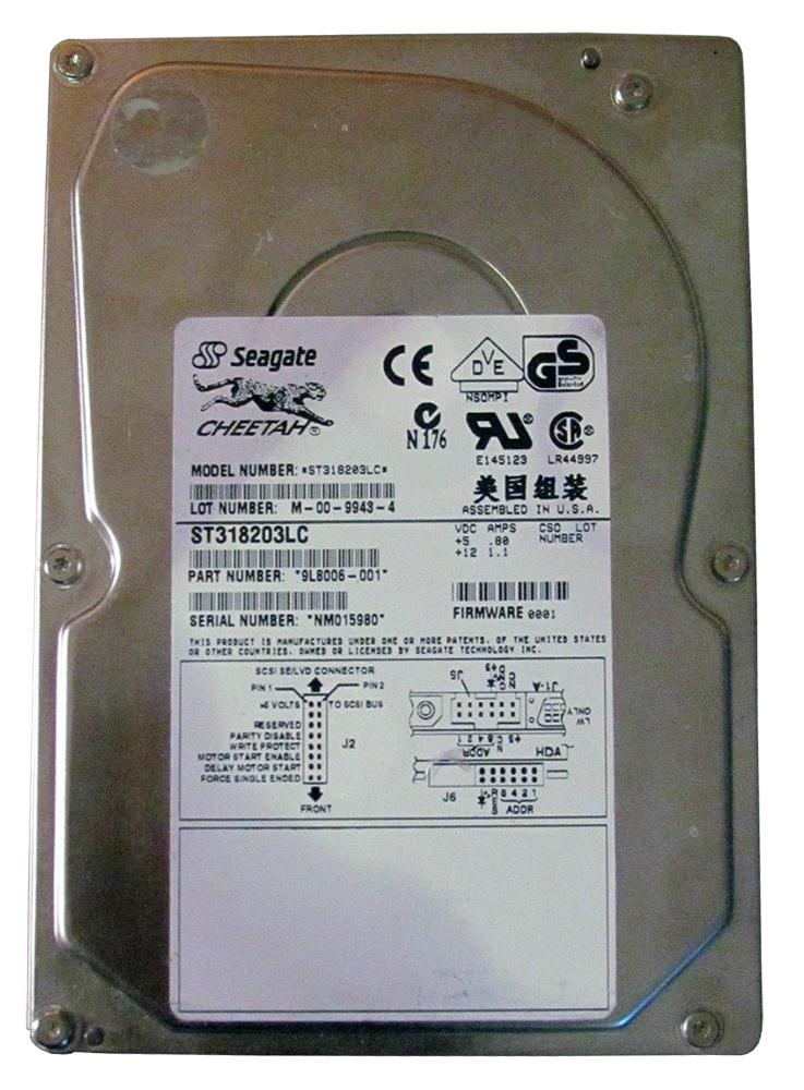 ST318203LC Seagate Cheetah 18LP 18.2GB 10000RPM Ultra2 Wide SCSI 80-Pin 1MB Cache 3.5-inch Internal Hard Drive