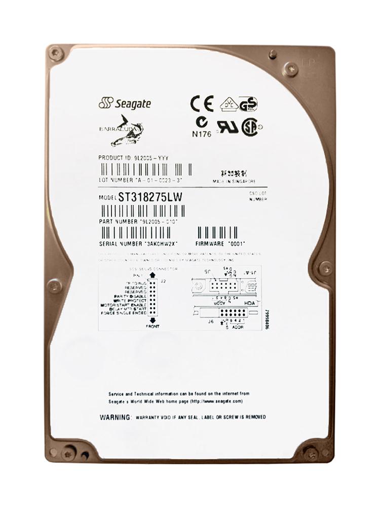 ST318275LW Seagate Barracuda 18LP 18.2GB 7200RPM Ultra2 Wide SCSI 68-Pin 1MB Cache 3.5-inch Internal Hard Drive