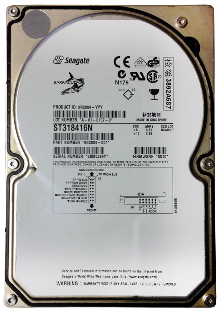 ST318416N Seagate Barracuda 18XL 18.4GB 7200RPM Ultra SCSI 50-Pin 2MB Cache 3.5-inch Internal Hard Drive