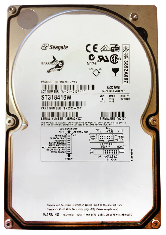 ST318416W Seagate Barracuda 18XL 18.4GB 7200RPM Ultra Wide SCSI 68-Pin 2MB Cache 3.5-inch Internal Hard Drive