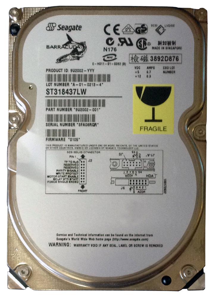 ST318437LW Seagate Barracuda 36ES 18.4GB 7200RPM Ultra-160 SCSI 68-Pin 2MB Cache 3.5-inch Internal Hard Drive