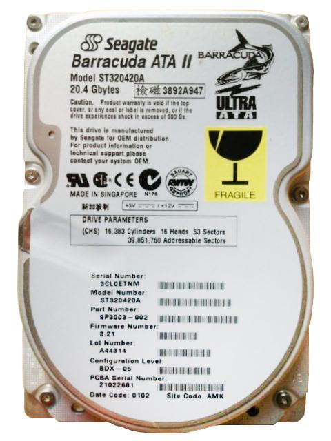 ST320420A Seagate Barracuda ATA II 20.4GB 7200RPM ATA-66 2MB Cache 3.5-inch Internal Hard Drive