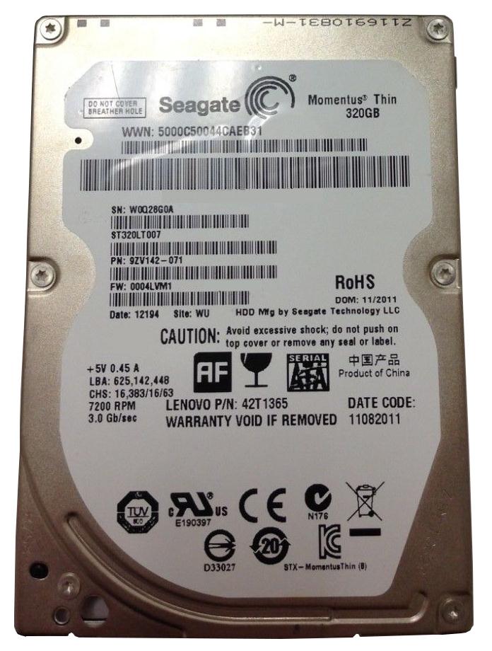 ST320LT007 Seagate Momentus Thin 320GB 7200RPM SATA 3Gbps 16MB Cache 2.5-inch Internal Hard Drive