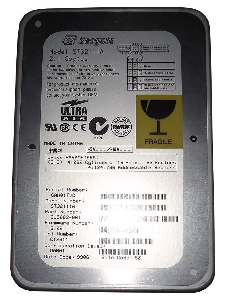 ST32111A Seagate Medalist 4323 2.1GB 4500RPM ATA-33 128KB Cache 3.5-inch Internal Hard Drive