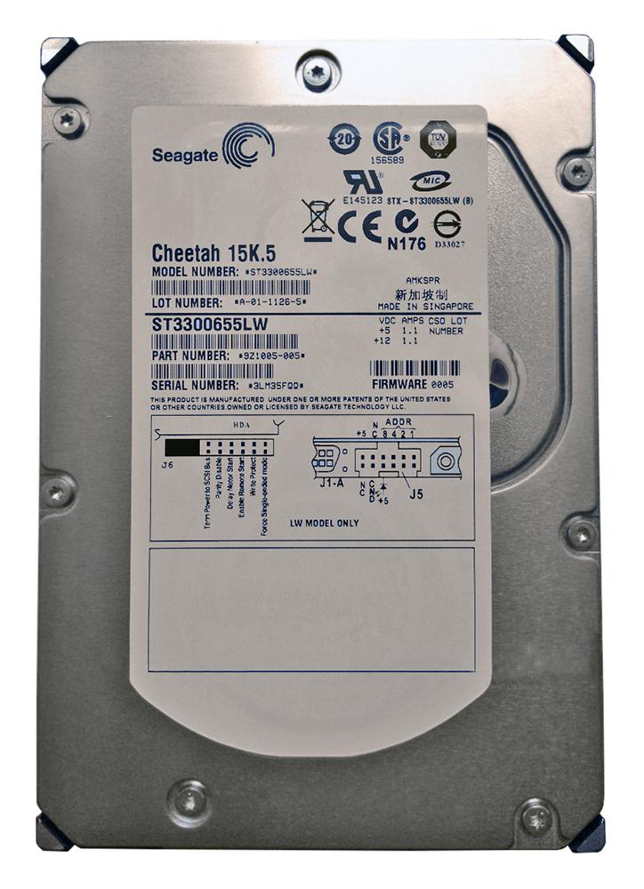 ST3300655LW Seagate Cheetah 15K.5 300GB 15000RPM Ultra-320 SCSI 68-Pin 16MB Cache 3.5-inch Internal Hard Drive