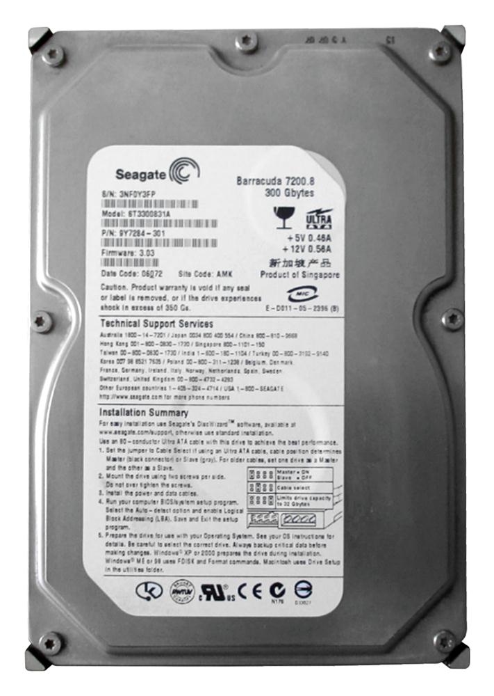 ST3300831A Seagate Barracuda 7200.8 300GB 7200RPM ATA-100 8MB Cache 3.5-inch Internal Hard Drive