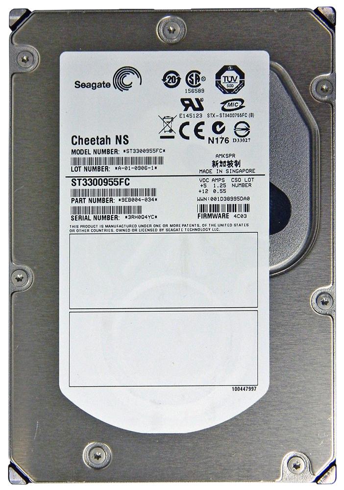 ST3300955FC Seagate Cheetah NS 300GB 10000RPM Fibre Channel 4Gbps 16MB Cache 3.5-inch Internal Hard Drive