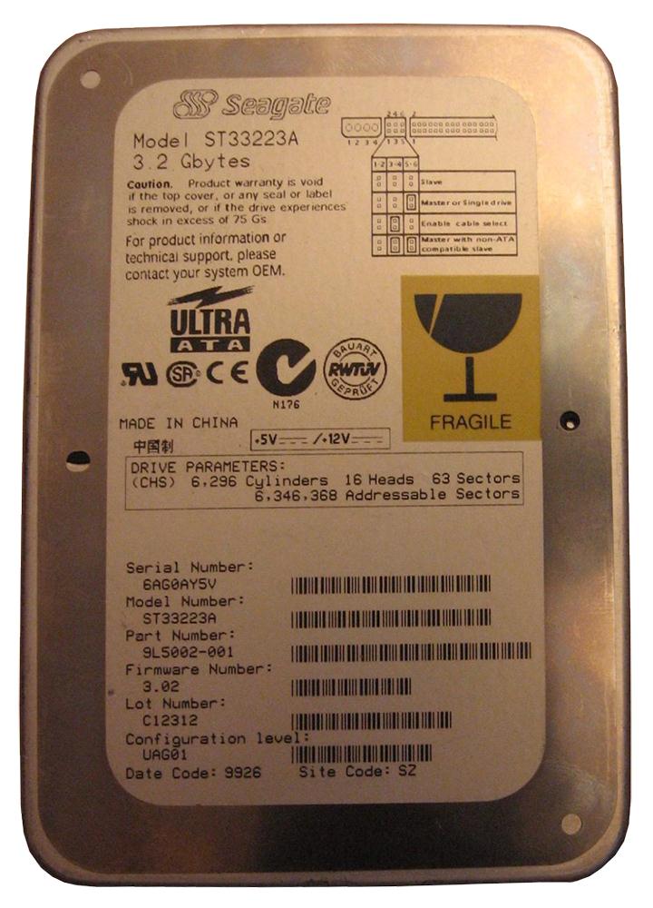 ST33223A Seagate Medalist 4323 3.2GB 4500RPM ATA-33 128KB Cache 3.5-inch Internal Hard Drive