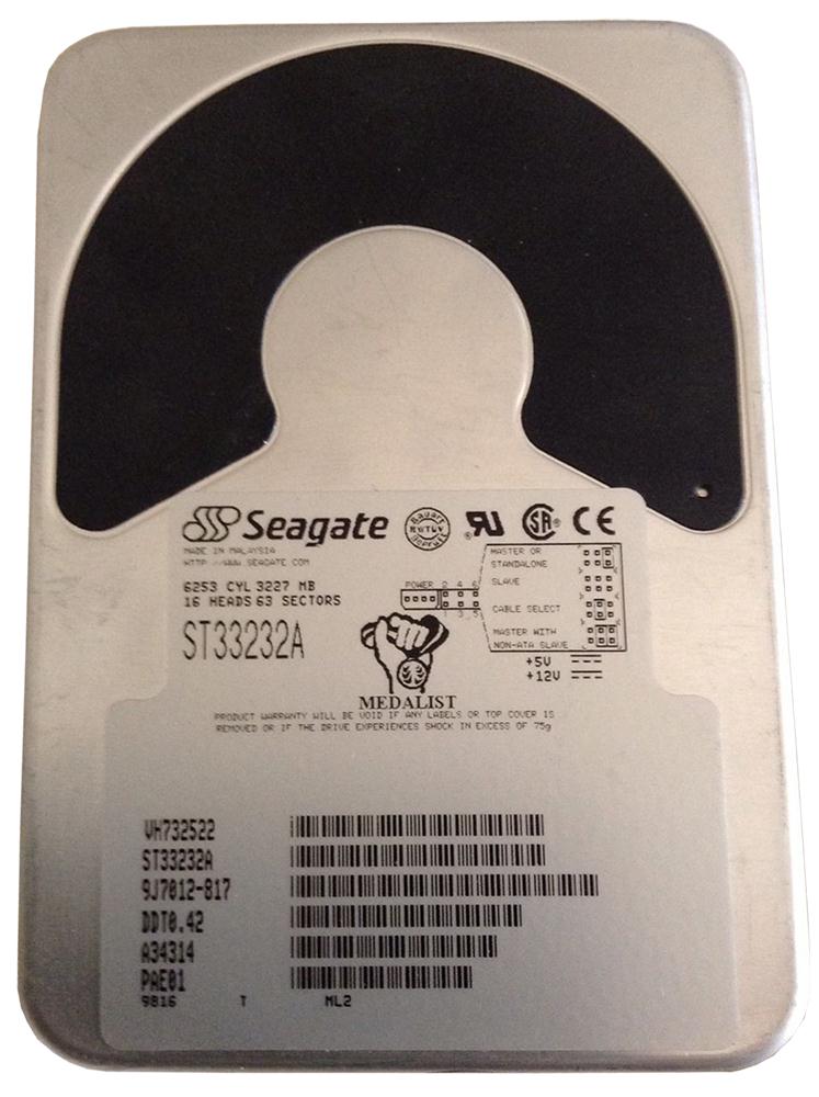 ST33232A Seagate Medalist 3232 3.2GB 4500RPM ATA-33 128KB Cache 3.5-inch Internal Hard Drive