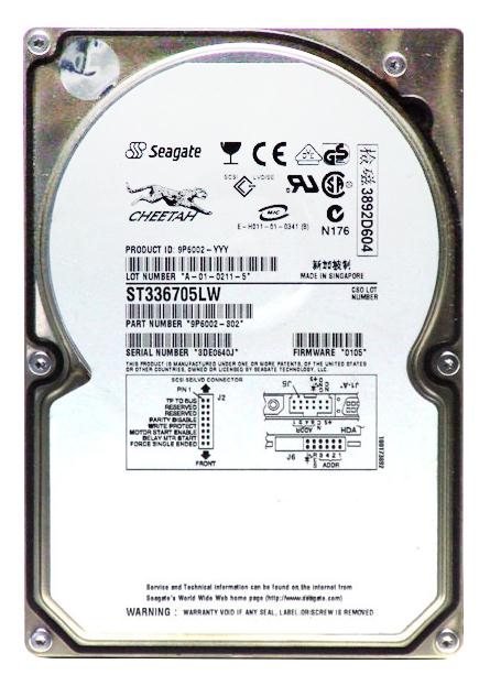 ST336705LW Seagate Cheetah 36XL 36.7GB 10000RPM Ultra-160 SCSI 68-Pin 4MB Cache 3.5-inch Internal Hard Drive