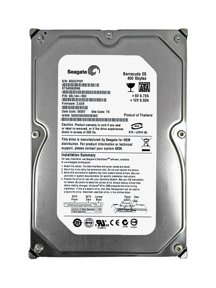 ST3400620NS Seagate Barracuda ES 400GB 7200RPM SATA 3Gbps 16MB Cache 3.5-inch Internal Hard Drive