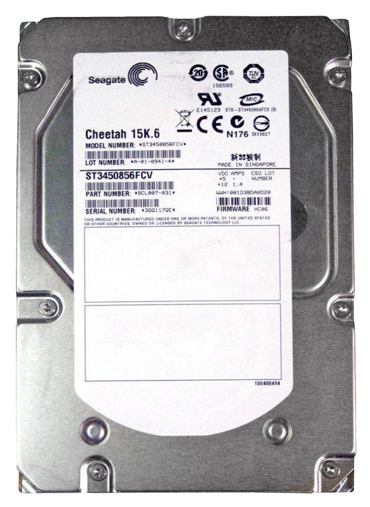 ST3450856FCV Seagate Cheetah 15K.6 450GB 15000RPM Fibre Channel 4Gbps 16MB Cache 3.5-inch Internal Hard Drive
