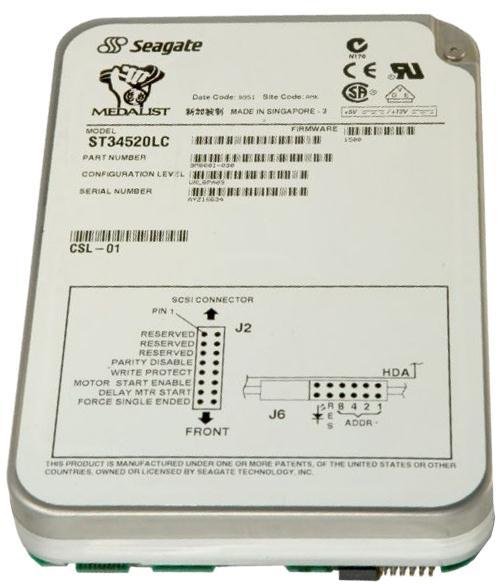 ST34520LC Seagate Medalist Pro 4520 4.55GB 7200RPM Ultra2 Wide SCSI 512KB Cache 3.5-inch Internal Hard Drive