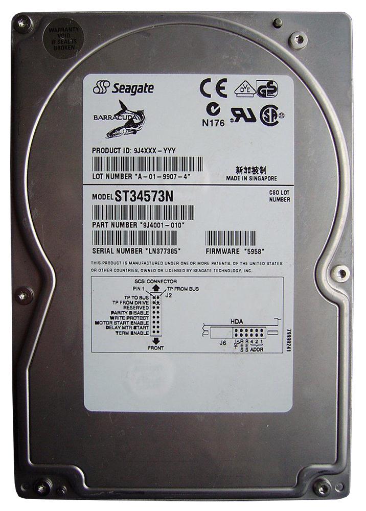 ST34573N Seagate Barracuda 9LP 4.55GB 7200RPM Fast SCSI 50-Pin 512KB Cache 3.5-inch Internal Hard Drive