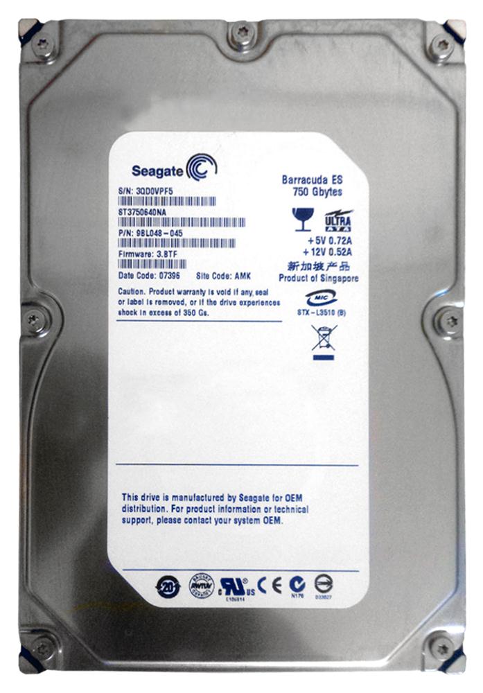 ジャンク ピン曲り Seagate ST3750640A IDE最大 750GB ST3750640NA Seagate Barracuda ES 750GB ATA Hard Drive