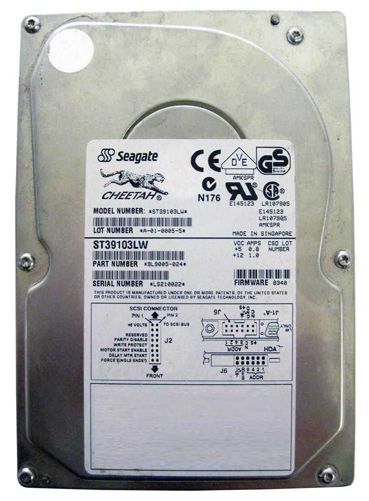 ST39103LW Seagate Cheetah 18LP 9.1GB 10000RPM Ultra2 Wide SCSI 68-Pin 1MB Cache 3.5-inch Internal Hard Drive