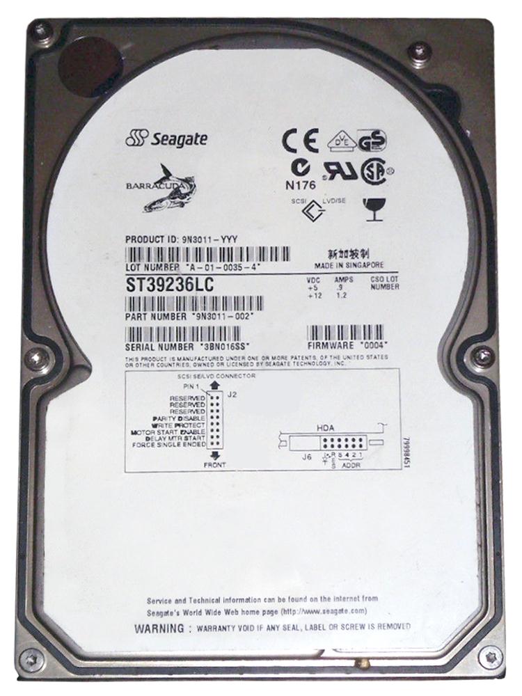 ST39236LC Seagate Barracuda 18XL 9.2GB 7200RPM Ultra-160 SCSI 80-Pin 1MB Cache 3.5-inch Internal Hard Drive