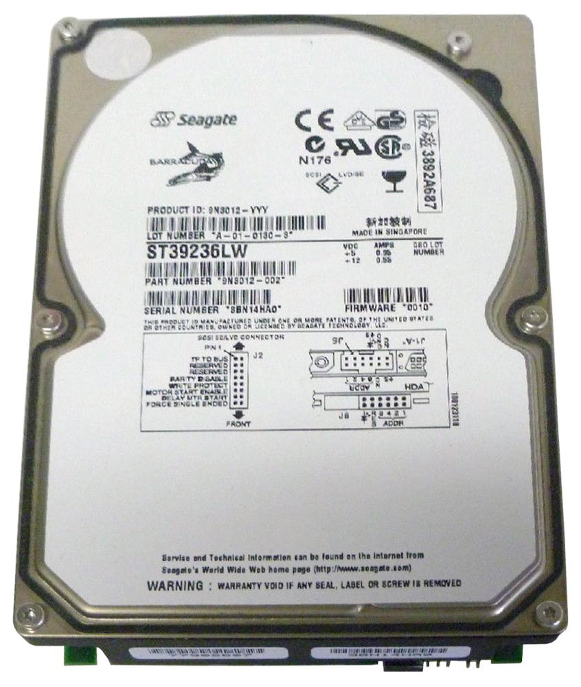 ST39236LW Seagate Barracuda 18XL 9.2GB 7200RPM Ultra-160 SCSI 68-Pin 2MB Cache 3.5-inch Internal Hard Drive