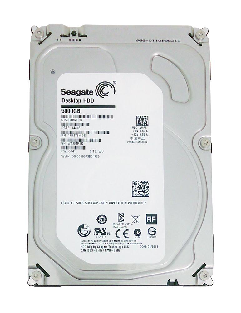 ST5000DM000 Seagate Desktop HDD 5TB 5900RPM SATA 6Gbps 128MB Cache 3.5-inch Internal Hard Drive