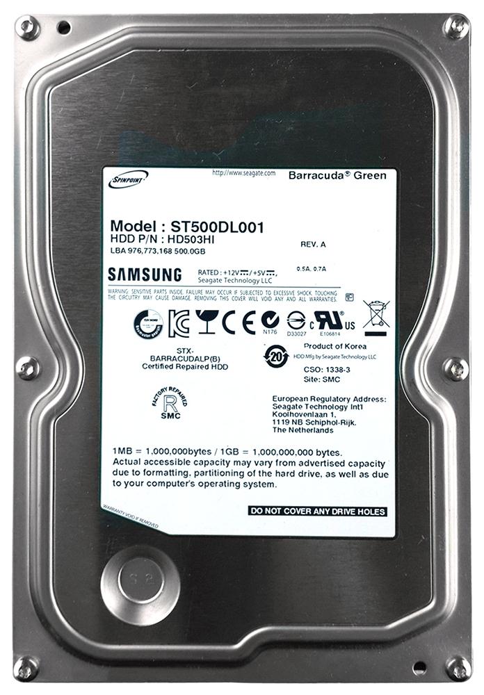 ST500DL001 Seagate Barracuda Green 500GB 5400RPM SATA 3Gbps 16MB Cache 3.5-inch Internal Hard Drive