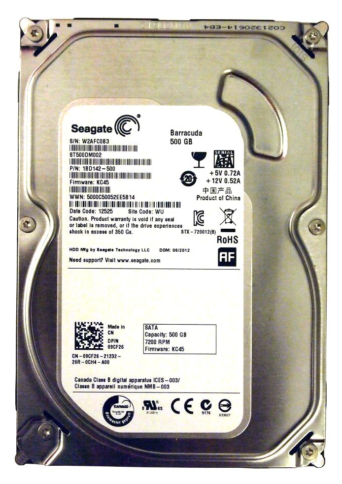 ST500DM002 Seagate Barracuda 7200.12 500GB 7200RPM SATA 6Gbps 16MB Cache 3.5-inch Internal Hard Drive