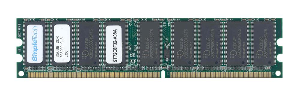ST72C8F32-A05A SimpleTech 256MB PC3200 DDR-400MHz ECC Unbuffered CL3 184-Pin DIMM Memory Module