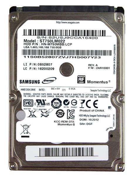 ST750LM022 Seagate Momentus 750GB 5400RPM SATA 3Gbps 8MB Cache 2.5-inch Internal Hard Drive