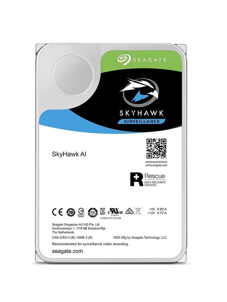 ST8000VE0004 Seagate SkyHawk AI 8TB 7200RPM SATA 6Gbps 256MB Cache (512e) 3.5-inch Internal Hard Drive
