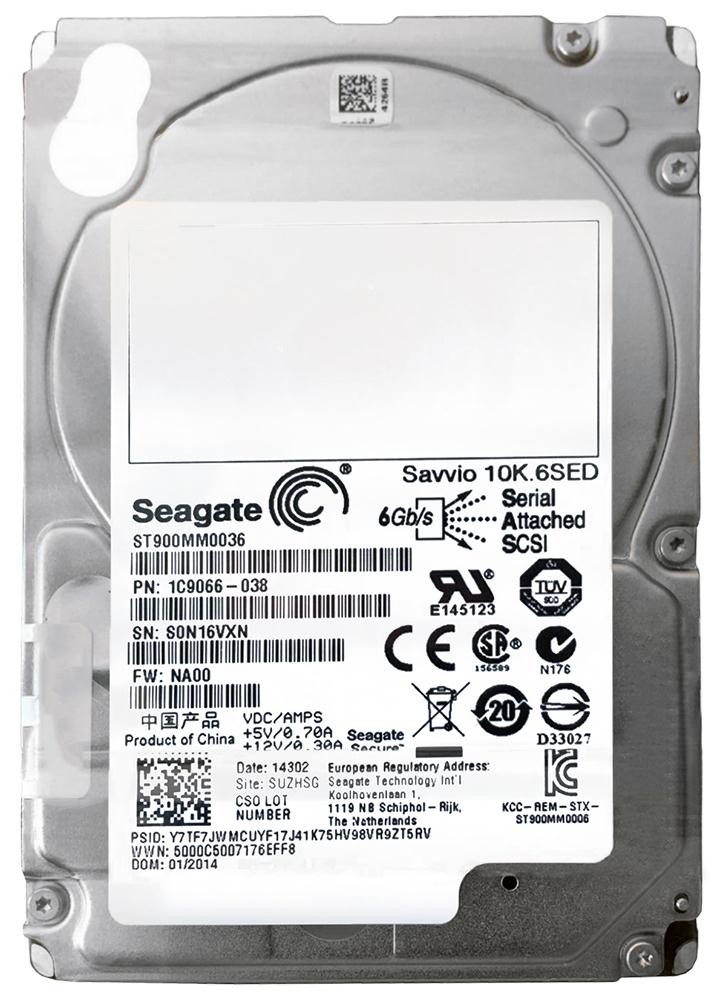 ST900MM0036 Seagate Savvio 10K.6 900GB 10000RPM SAS 6Gbps 64MB Cache (SED FIPS 140-2 / 512n) 2.5-inch Internal Hard Drive