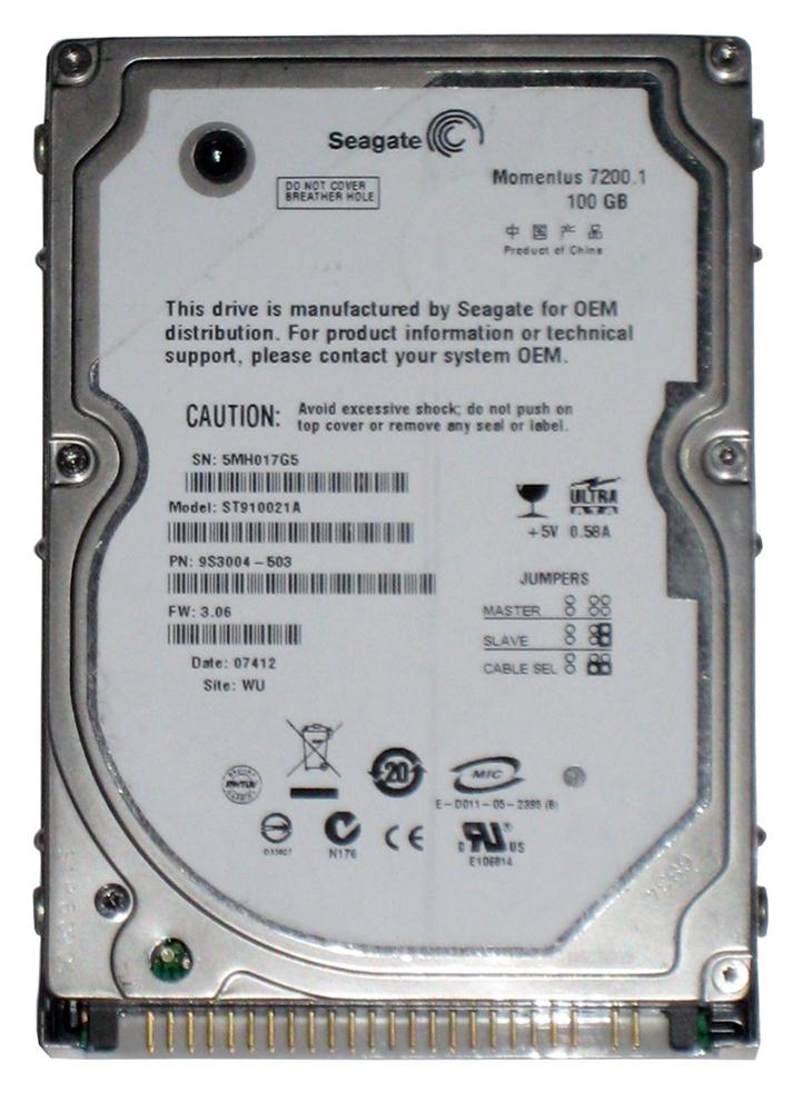ST910021A Seagate Momentus 7200.1 100GB 7200RPM ATA-100 8MB Cache 2.5-inch Internal Hard Drive