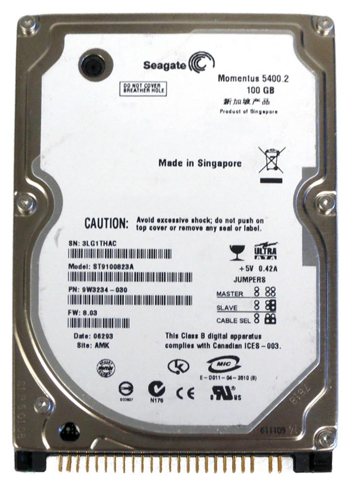 ST9100823A Seagate Momentus 5400.2 100GB 5400RPM ATA-100 8MB Cache 2.5-inch Internal Hard Drive