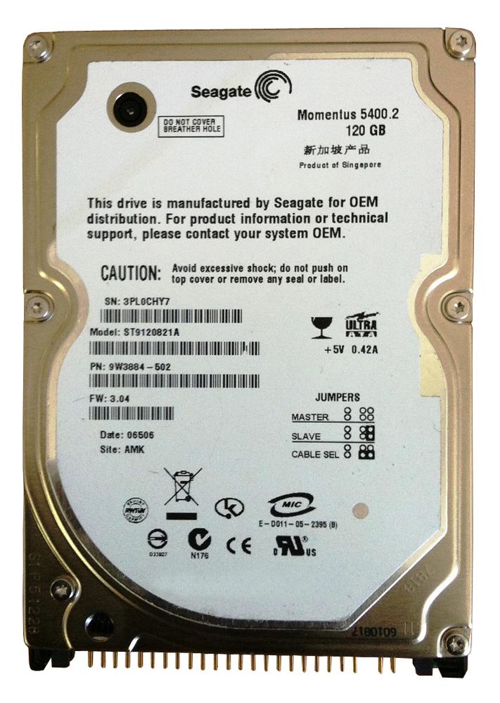 ST9120821A Seagate Momentus 5400.2 120GB 5400RPM ATA-100 8MB Cache 2.5-inch Internal Hard Drive
