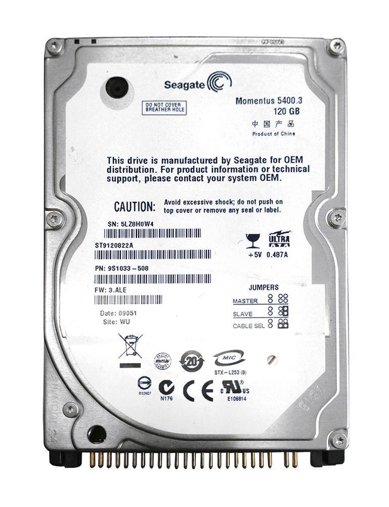 ST9120822A Seagate Momentus 5400.3 120GB 5400RPM ATA-100 8MB Cache 2.5-inch Internal Hard Drive