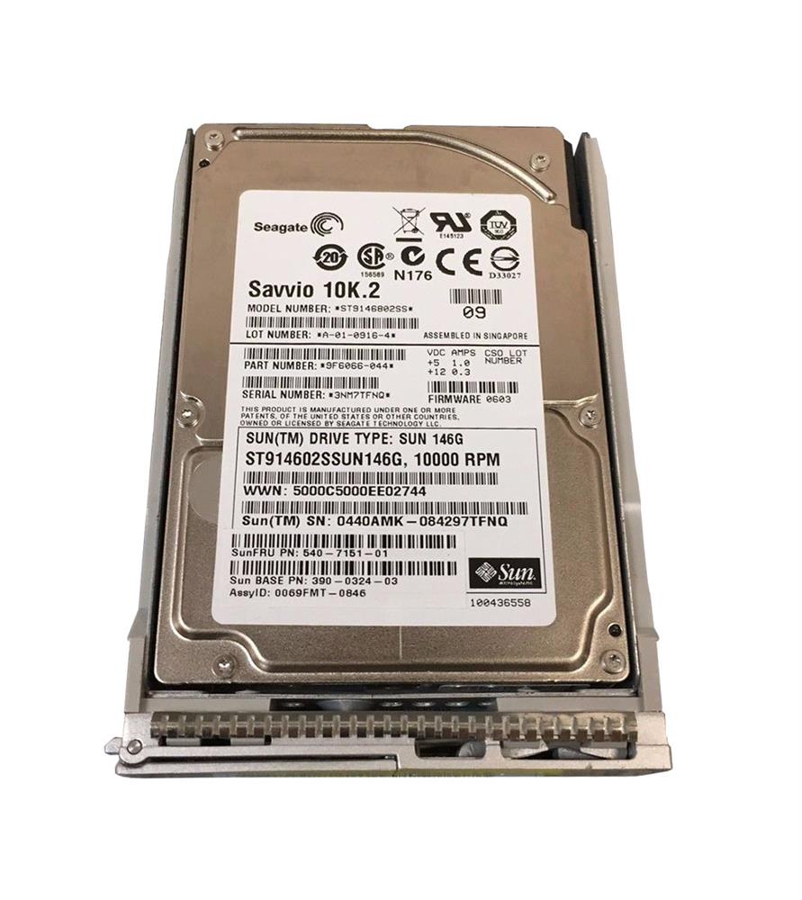 ST914602SSUN146G Sun 146GB 10000RPM SAS 3Gbps Hot Swap 16MB Cache 2.5-inch Internal Hard Drive with Bracket