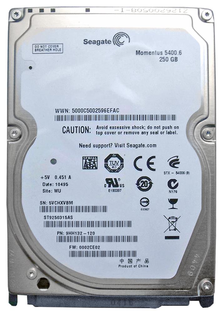ST9250315AS Seagate Momentus 5400.6 250GB 5400RPM SATA 3Gbps 8MB Cache 2.5-inch Internal Hard Drive