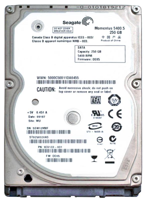 ST9250320AS Seagate Momentus 5400.5 250GB 5400RPM SATA 3Gbps 8MB Cache 2.5-inch Internal Hard Drive