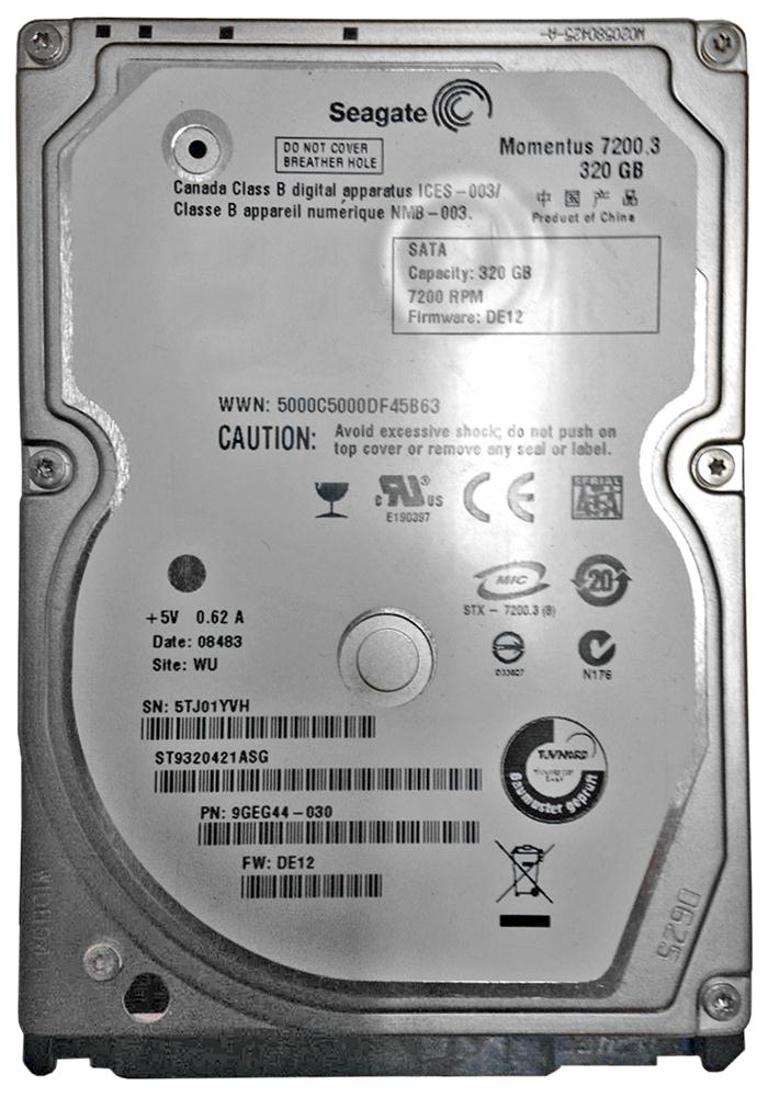 ST9320421ASG Seagate Momentus 7200.3 320GB 7200RPM SATA 3Gbps 16MB Cache 2.5-inch Internal Hard Drive