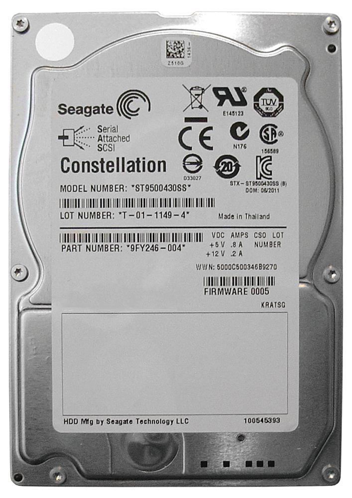 ST9500430SS Seagate Constellation 7200 500GB 7200RPM SAS 6Gbps 16MB Cache 2.5-inch Internal Hard Drive