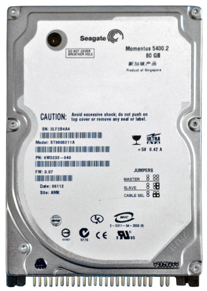 ST9808211A Seagate Momentus 5400.2 80GB 5400RPM ATA-100 8MB Cache 2.5-inch Internal Hard Drive