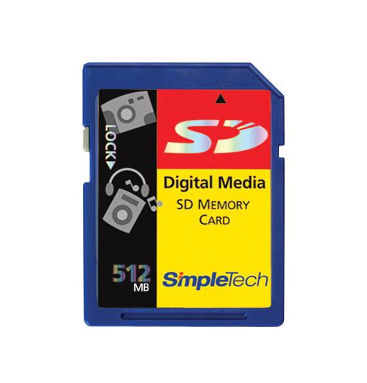 STI-BSD4P/512 SimpleTech 512MB SD Flash Memory Card