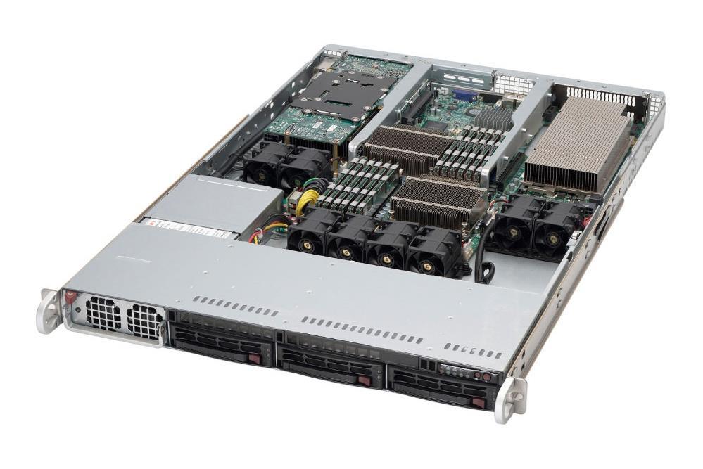 SYS-6016GT-TF-FM105 Supermicro SuperServer 6016GT-TF-FM105 Barebone System - 1U Rack-mountable - Intel 5520 Chipset - Socket B LGA-1366 - 2 x Processor Support - Black (Refurbished)