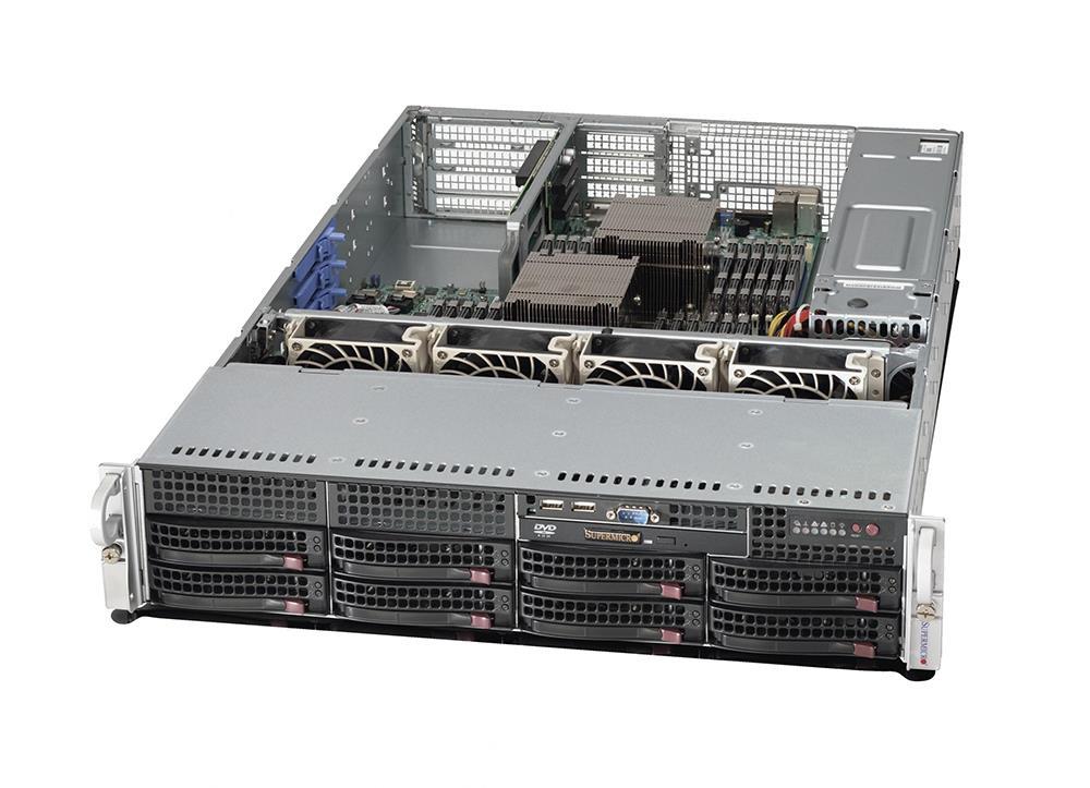 SYS-6027R-72RFT Supermicro SuperServer 6027R-72RFT Barebone System - 2U Rack-mountable - Intel C602 Chipset - Socket R LGA-2011 - 2 x Processor Support - Black (Refurbished)