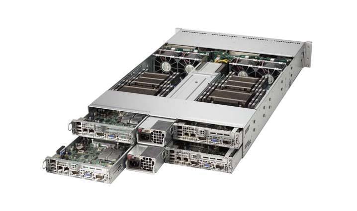 SYS-6027TR-HTQRF Supermicro SuperServer 6027TR-HTQRF Barebone System 2U Rack-mountable Intel C602 Chipset 4 Number of Node(s) Socket R LGA-2011 2 x Processor Support Black 256GB DDR3 SDRAM DDR3-1600/PC3-12800 Maximum RAM Support Serial ATA/600 RAID Supported Controller Matrox G200eW Integrated 3 x Total Bays 3 3.5" Bay(s) 1 x Total Expansion Slots Processor Support (Xeon) 2 x 1.62 kW