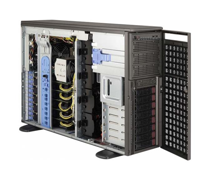 SYS-7047GR-TRF-FC475 Supermicro SuperServer 7047GR-TRF-FC475 Barebone System 4U Tower Intel C602 Chipset Socket R LGA-2011 2 x Processor Support Black, Dark Gray 512GB DDR3 SDRAM DDR3-1600/PC3-12800 Maximum RAM Support Serial ATA/600, Serial ATA/300 RAID Supported Controller Matrox G200 Integrated 12 x Total Bays 3 5.25" Bay(s) 9 3.5" Bay(s) 7 x Total Expansion Slots Processor Support (Xeon) 2 x 1.62 kW