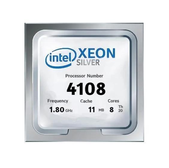T3N9G Dell 1.80GHz 9.60GT/s UPI 11MB L3 Cache Socket LGA3647 Intel Xeon Silver 4108 8-Core Processor Upgrade
